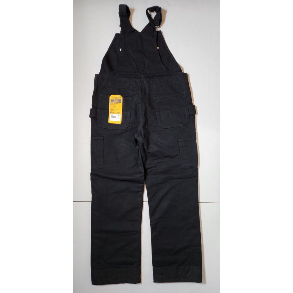 Carhartt Women’s Washed Duck Insulated Bib Overalls Black Large - Picture 2 of 9